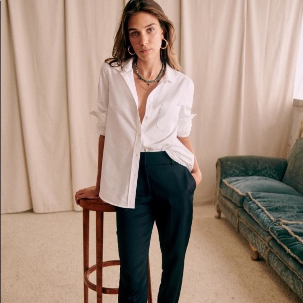 Sezane White Tomboy Shirt